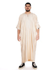 Beige Shiny Jawhara moroccan Thobe in UK