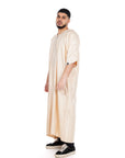 Beige Shiny Jawhara moroccan Thobe Collection in UK