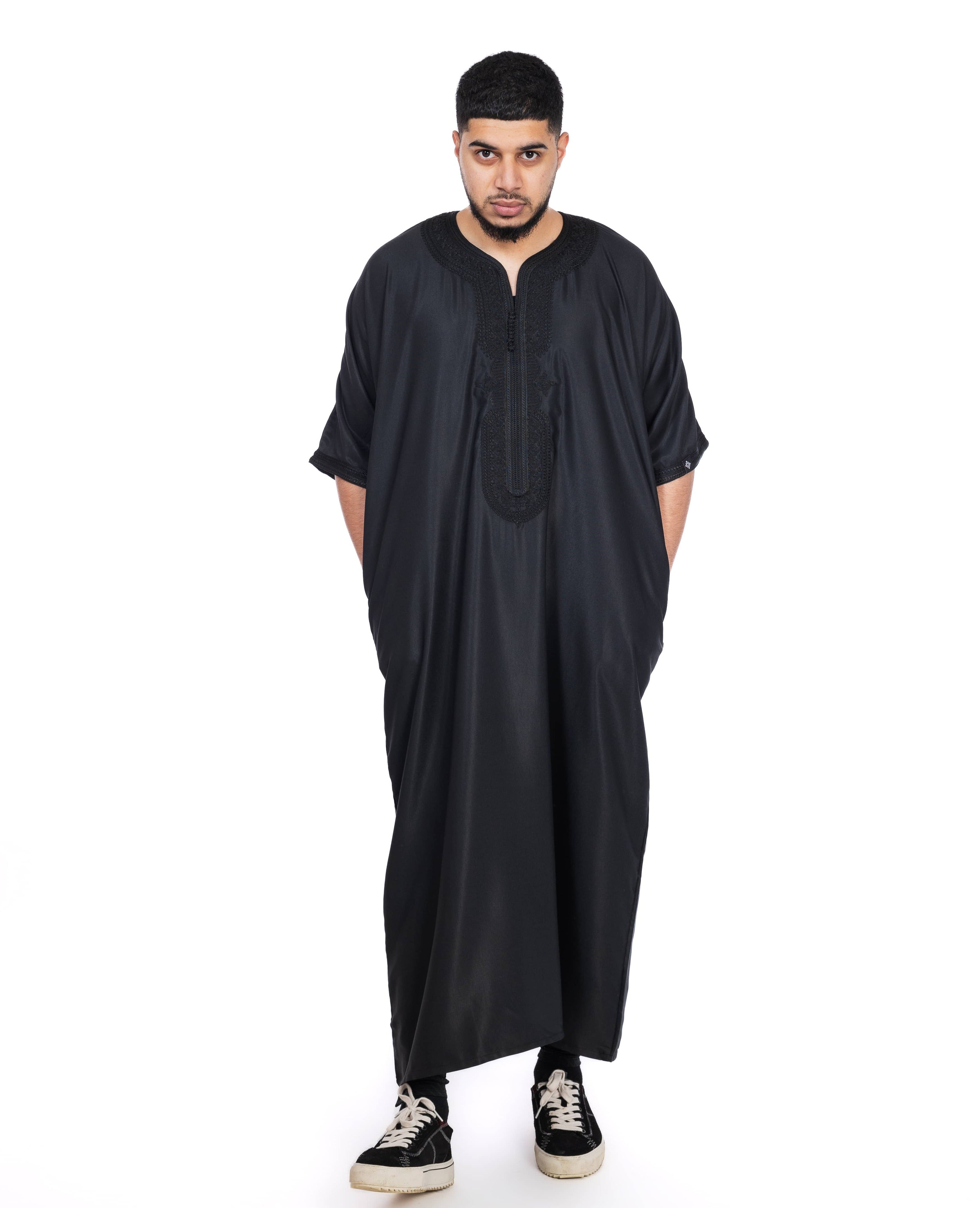 Black cotton thobe Collection - newarabia Apparel & Accessories