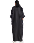 Black Essential linen moroccan thobe Collection - newarabia Apparel & Accessories