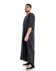 Black Shiny Jawhara Thobe Collection in UK