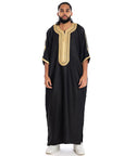 Black and Gold moroccan thobe