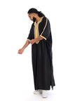 Black and Gold Essential linen moroccan thobe Collection
