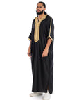 Black and Gold linen moroccan thobe Collection