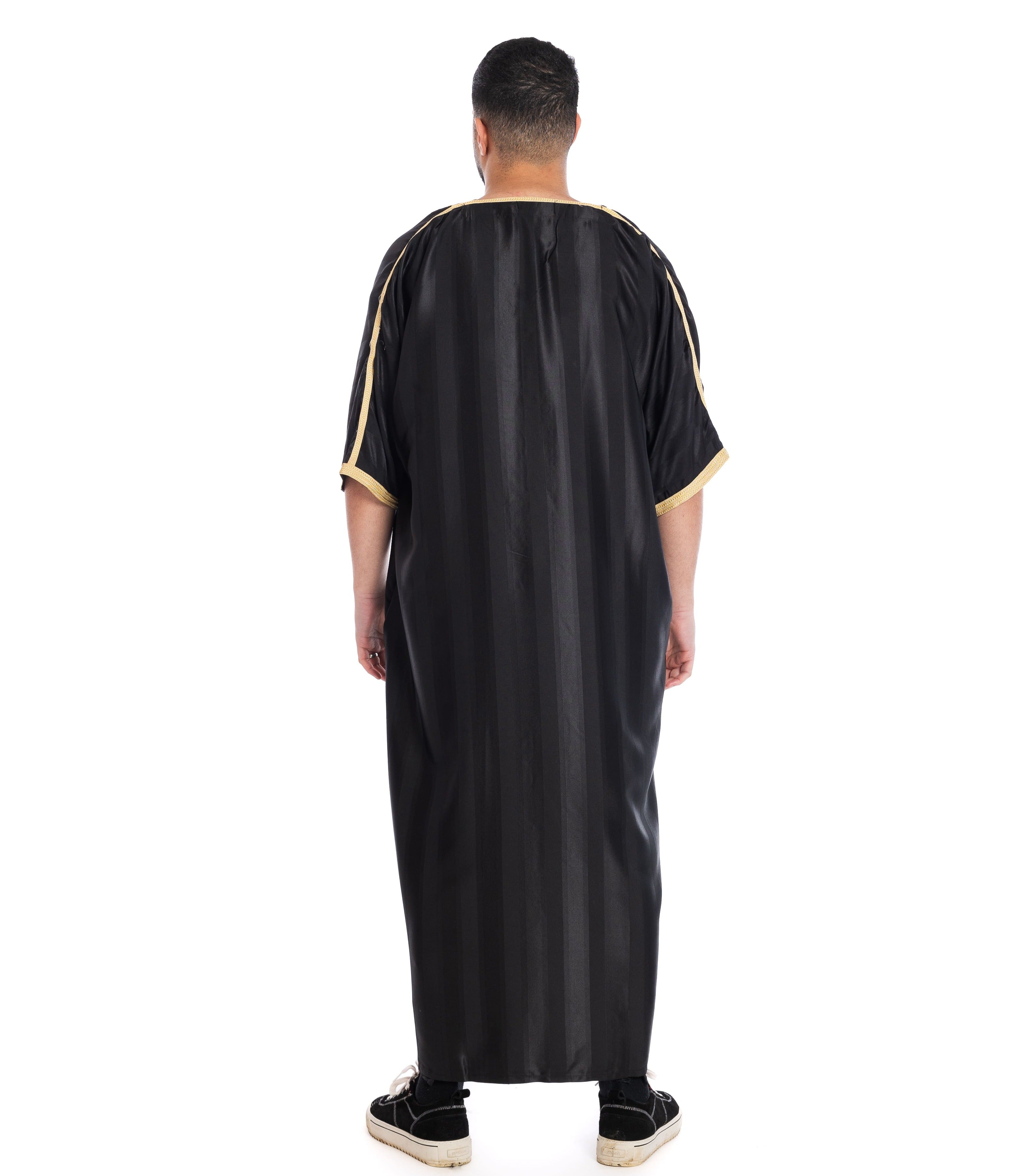 Black and Gold Shiny Jawhara moroccan Thobe Collection - newarabia Apparel &amp; Accessories