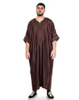 Brown Shiny Jawhara moroccan Thobe Collection - newarabia Apparel & Accessories