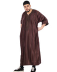 Brown Shiny Jawhara moroccan Thobe Collection - newarabia Apparel & Accessories