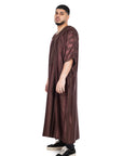 Brown Shiny Jawhara moroccan Thobe Collection - newarabia Apparel & Accessories