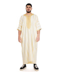 Cream Shiny Jawhara Thobe Collection - newarabia Apparel & Accessories