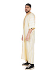 Cream Shiny Jawhara Thobe Collection - newarabia Apparel & Accessories