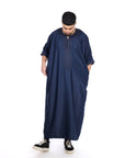 Dark Navy cotton thobe Collection - newarabia Apparel & Accessories