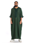 Emerald Green Essential linen thobe Collection - newarabia Apparel & Accessories