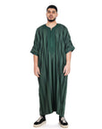 Green Shiny Jawhara moroccan Thobe