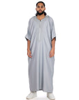 Grey Essential linen moroccan thobe Collection - newarabia Apparel & Accessories