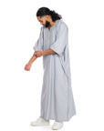 Grey Essential linen moroccan thobe Collection - newarabia Apparel & Accessories