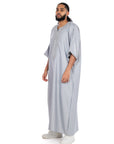 Grey Essential linen moroccan thobe Collection - newarabia Apparel & Accessories