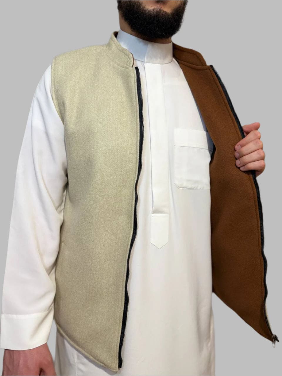 Double-Sided Melton Waistcoat - Apparel & Accessories