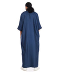 Navy Essential linen Moroccan thobe Collection - newarabia Apparel & Accessories