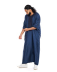 Navy Essential linen Moroccan thobe Collection - newarabia Apparel & Accessories