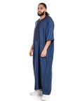 Navy Essential linen Moroccan thobe Collection - newarabia Apparel & Accessories