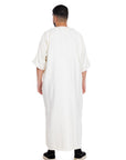Off white Shiny Jawhara moroccan Thobe Collection - newarabia Apparel & Accessories