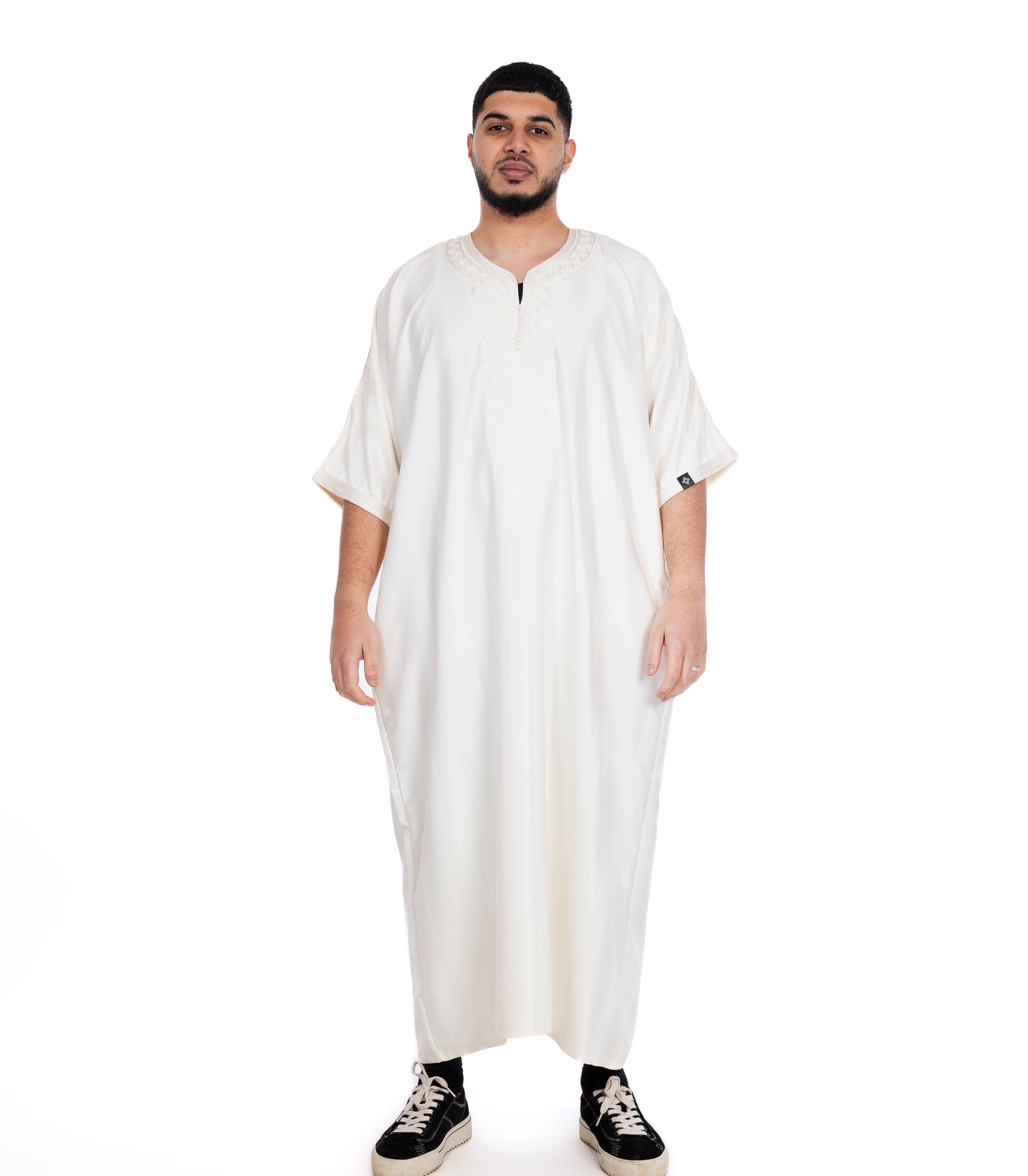Off white Shiny Jawhara moroccan Thobe Collection - newarabia Apparel &amp; Accessories