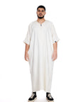 Off white Shiny Jawhara moroccan Thobe Collection - newarabia Apparel & Accessories