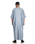 Pebble Grey Shiny Jawhara moroccan Thobe Collection - newarabia Apparel & Accessories