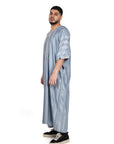 Pebble Grey Shiny Jawhara moroccan Thobe Collection - newarabia Apparel & Accessories