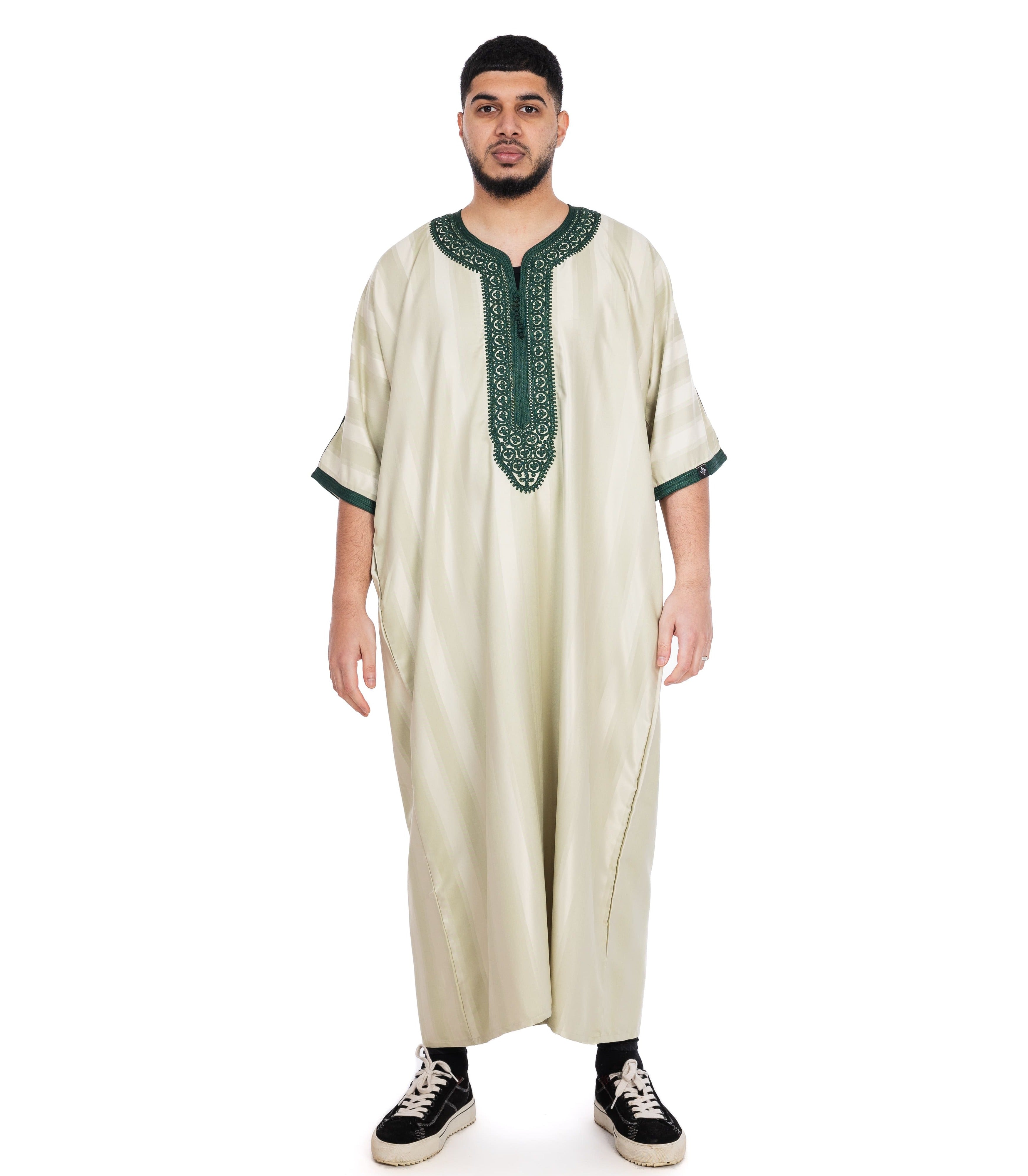 Pistachio Shiny Jawhara moroccan Thobe Collection - newarabia Apparel & Accessories