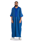 Royal Blue Essential linen thobe Collection - newarabia Apparel & Accessories