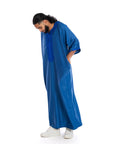 Royal Blue Essential linen thobe Collection - newarabia Apparel & Accessories