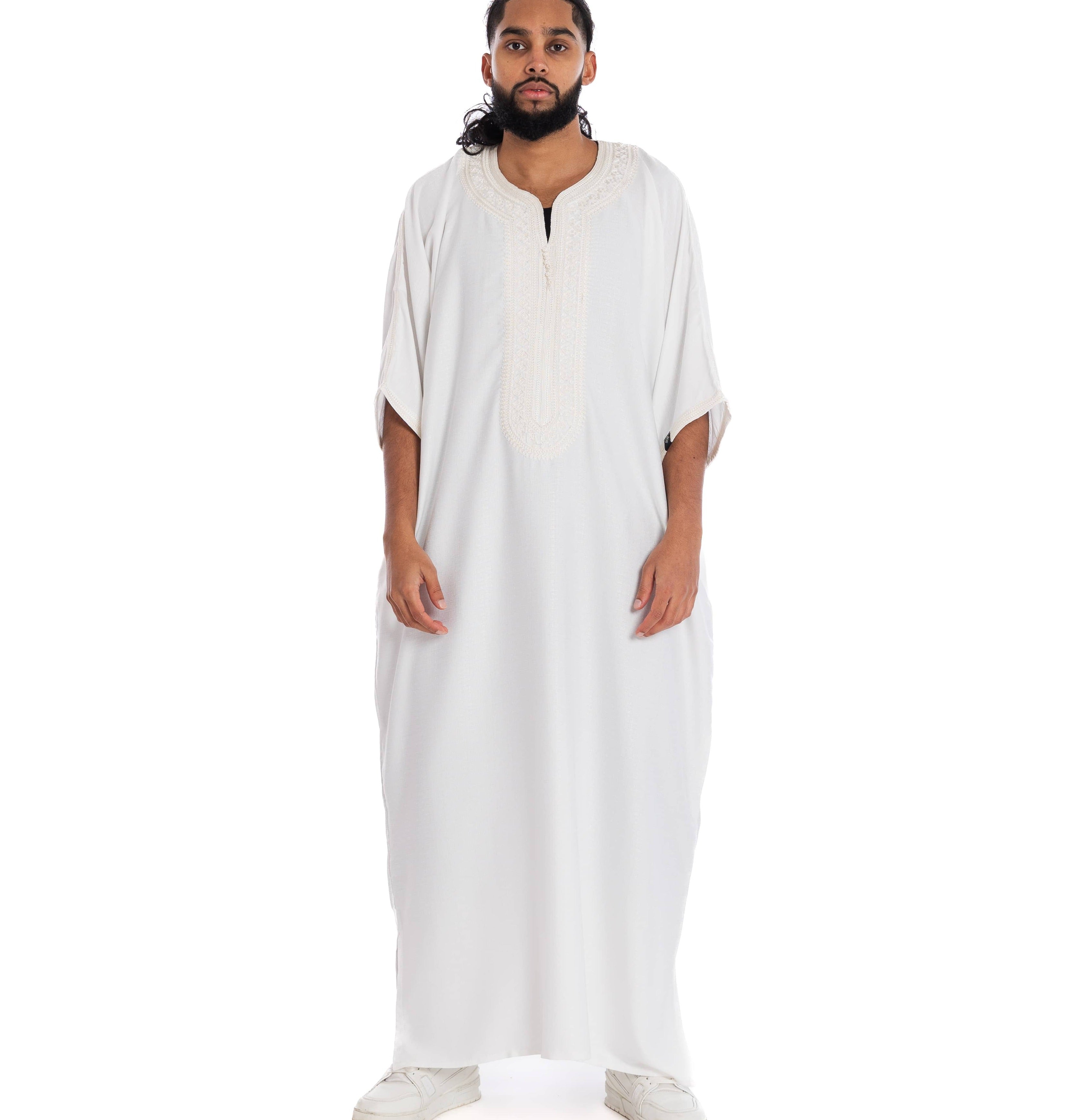 White Essential linen thobe Collection - newarabia Apparel & Accessories
