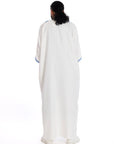 White and blue Essential linen thobe Collection - newarabia Apparel & Accessories