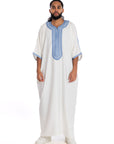 White and Blue Essential linen thobe Collection - newarabia Apparel & Accessories