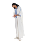 White and blue Essential linen thobe Collection - newarabia Apparel & Accessories