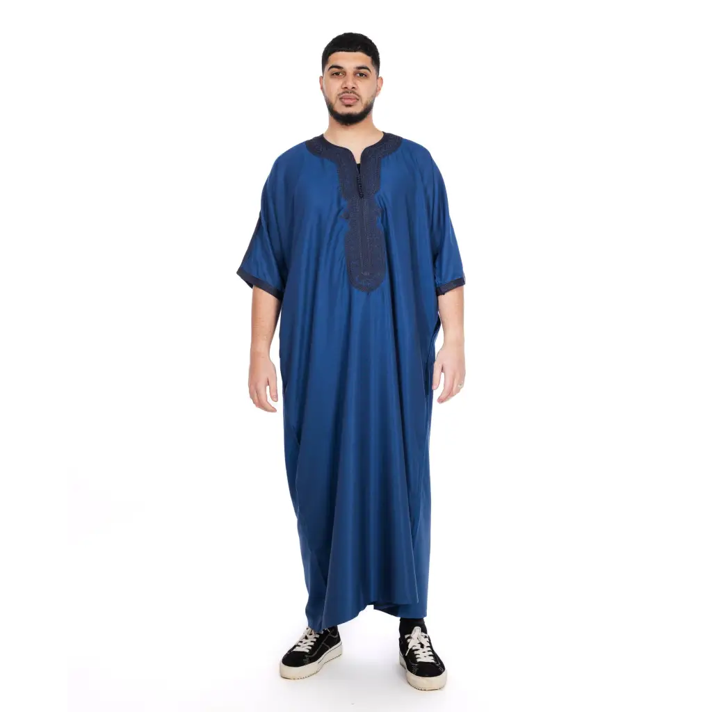 Cotton Short Sleeve thobe - Navy / 52 - Apparel &