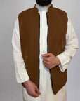 Double-Sided Melton Waistcoat - Brown / S - Apparel &