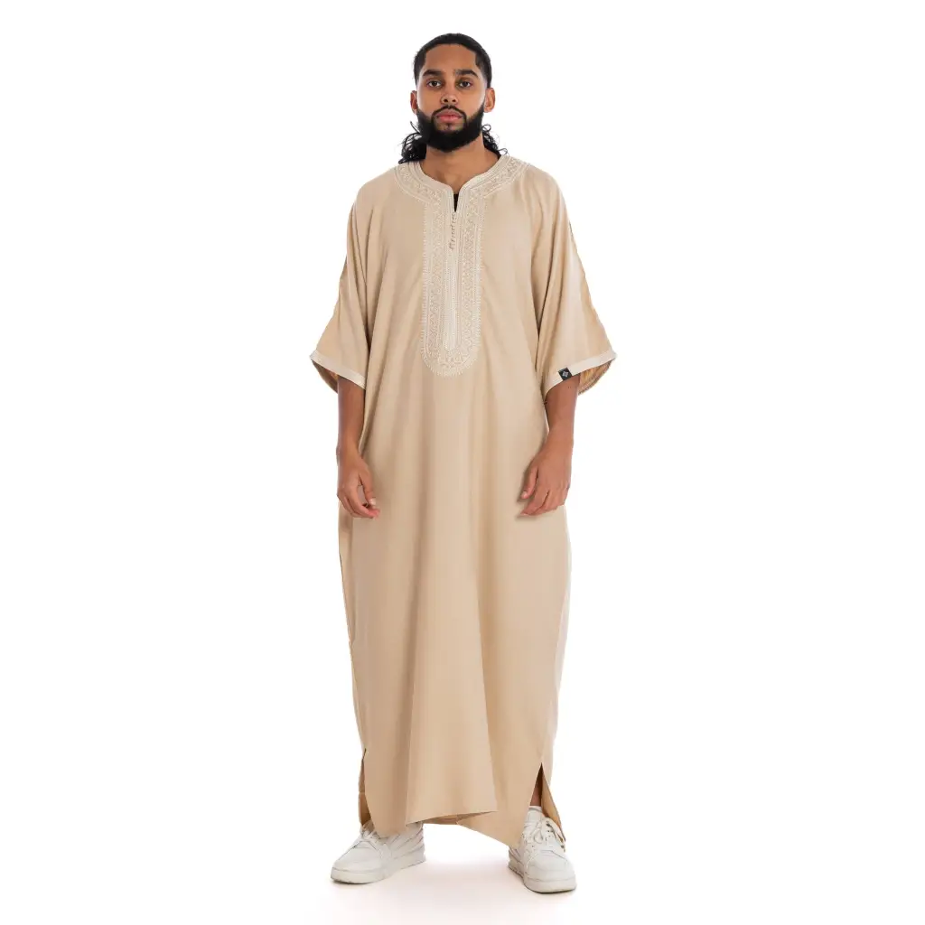 Essential Moroccan Thobe - Beige / 52 - Apparel &