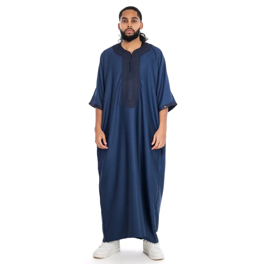 Essential Moroccan Thobe - Navy / 52 - Apparel &