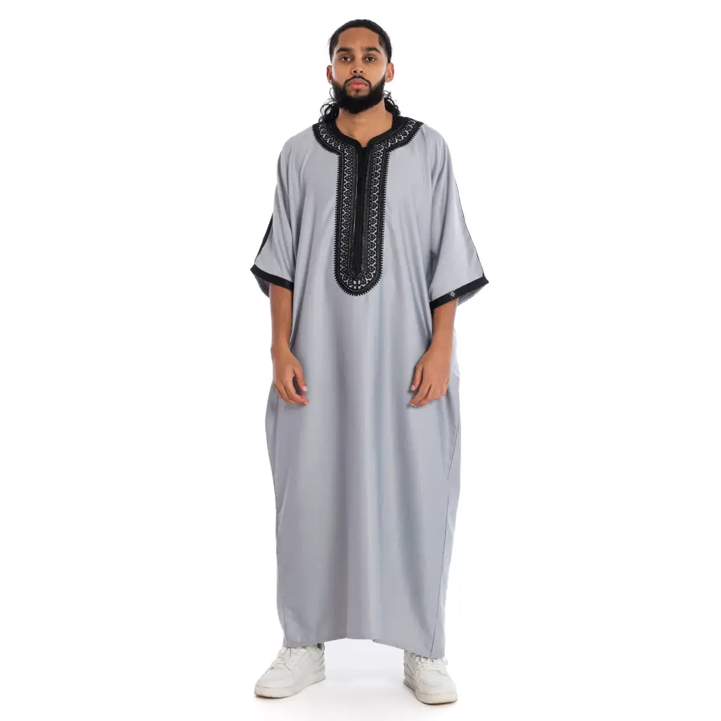 Essential Moroccan Thobe - Pebble / 52 - Apparel &