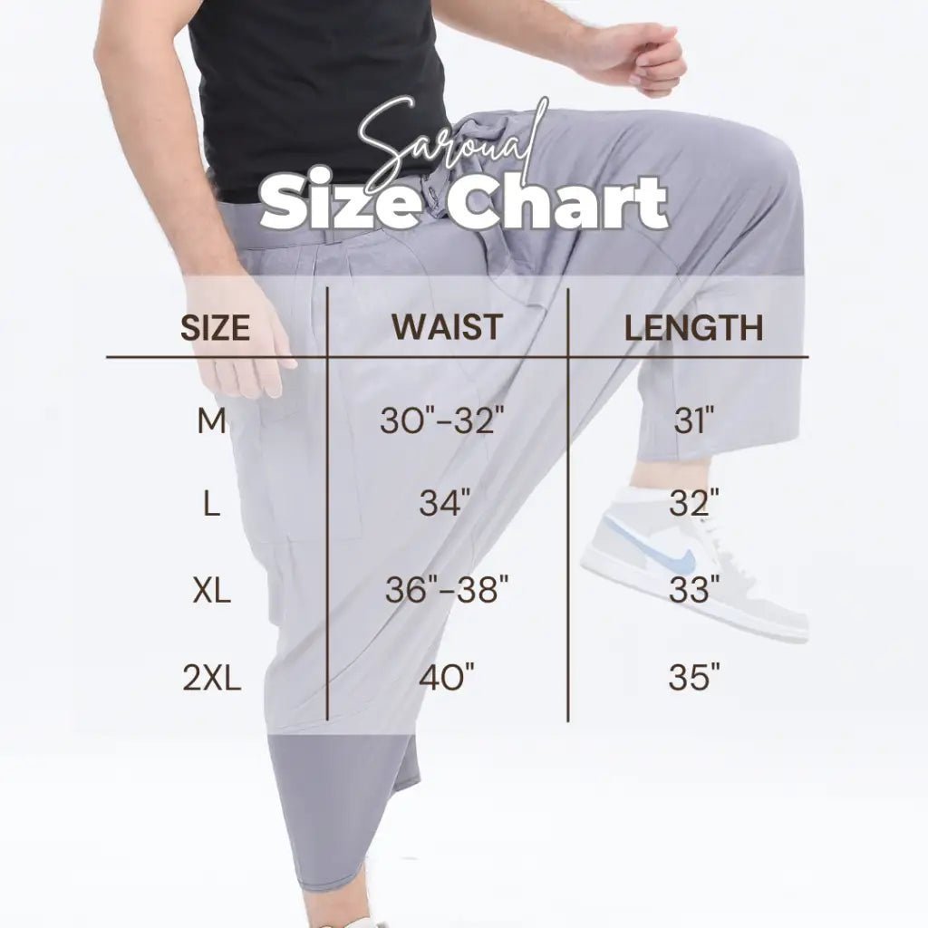 Moroccan Men's Loose Fit Saroual Trousers - newarabia