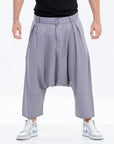 Grey Moroccan Men's Loose Fit Saroual Trousers - newarabia