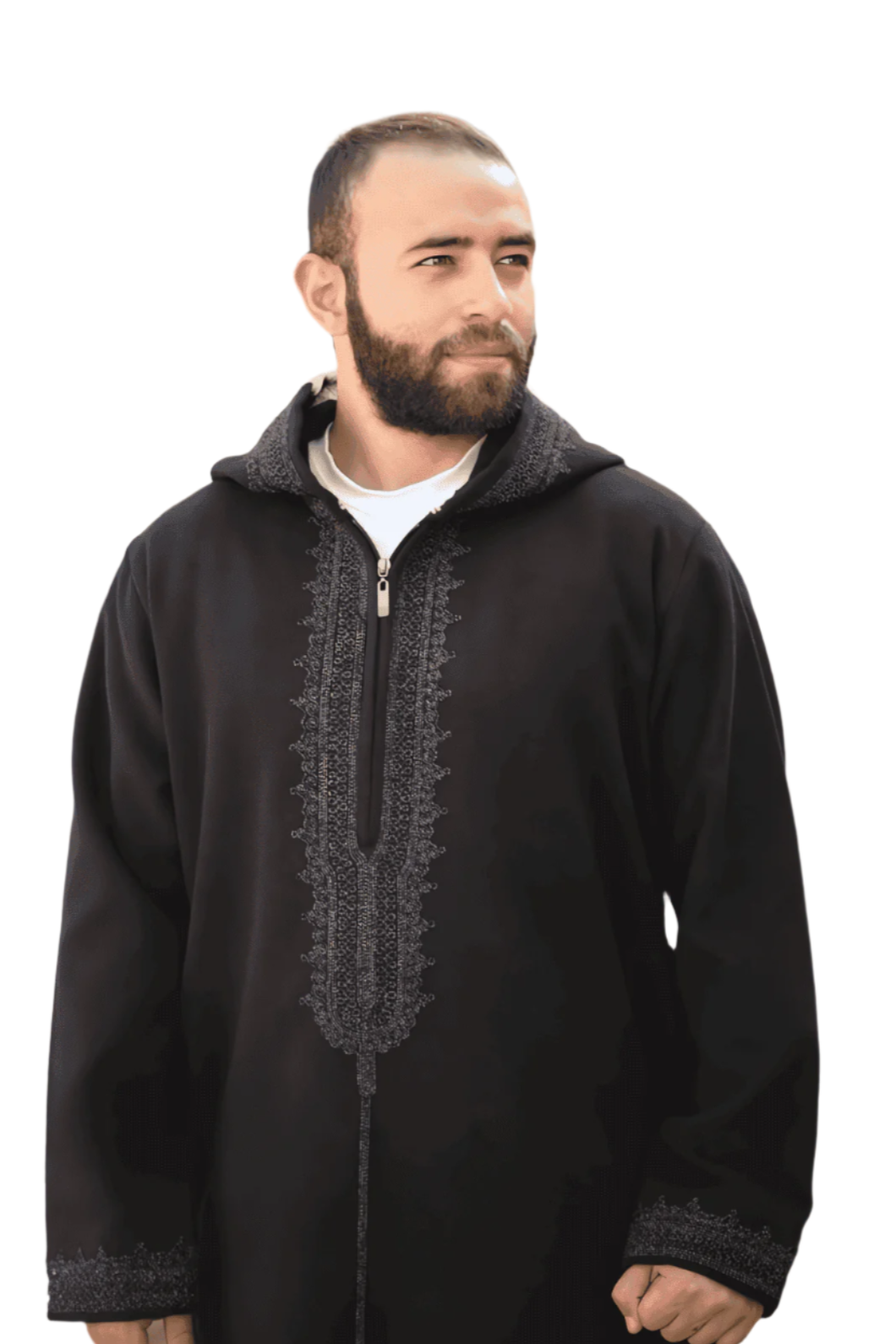 newarabia Black Moroccan Djellaba for men Ramadan 2025