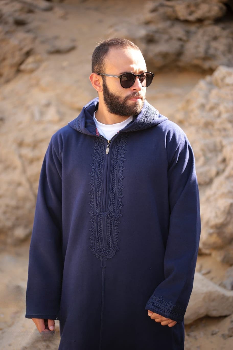 newarabia Navy Moroccan Djellaba for men Ramadan 2025