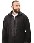 Premium Melton Moroccan Djellaba - Black / 52 - Apparel &