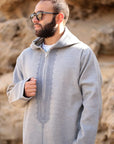 Premium Melton Moroccan Djellaba - Grey / 52 - Apparel &