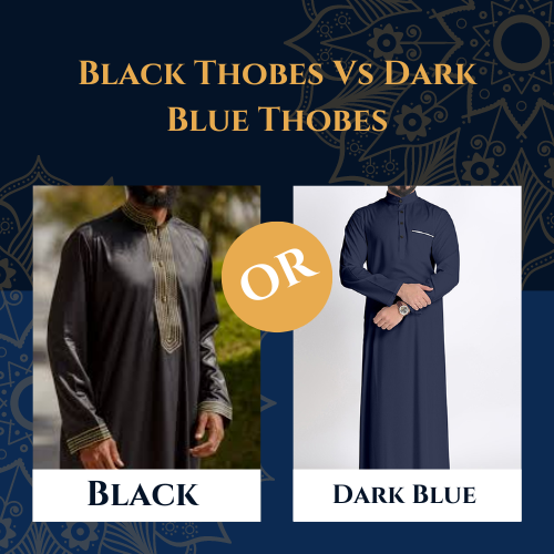 black thobes vs dark blue thobes