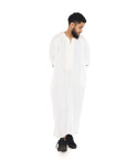 White linen Moroccan Thobe Collection - newarabia Apparel & Accessories