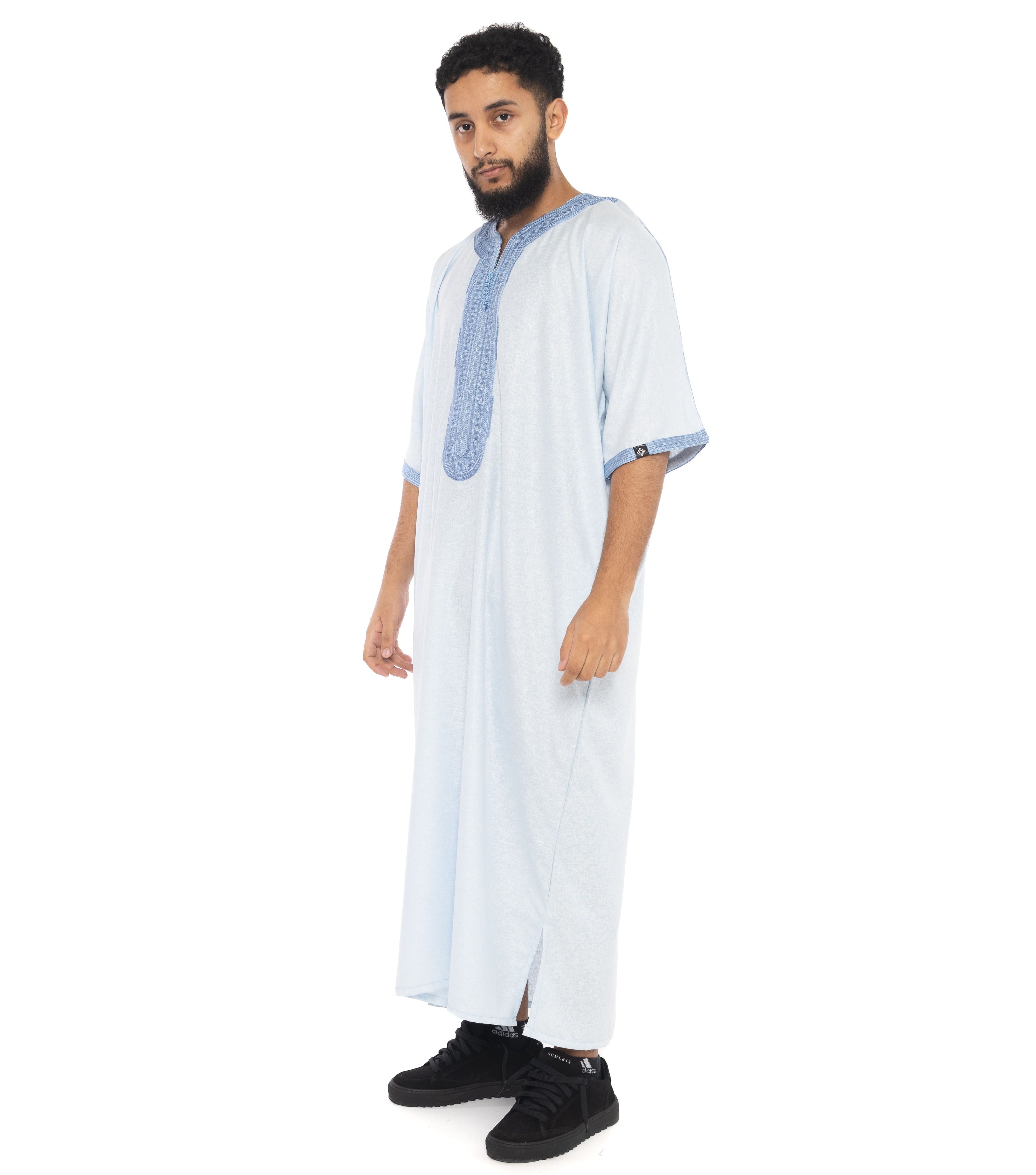 Sky Blue Ramadan linen Moroccan Thobe Collection - newarabia Apparel &amp; Accessories